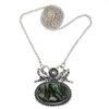 Pendant Silver  Peridot Labradorite Gemstone Jewelry Sterling 2.5" Fiery