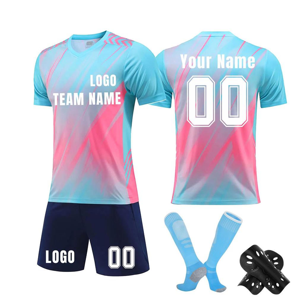 Комплект персонализированных рубашек для мужчин и девочек с именем и номером, футбольные майки на заказ для мальчиков, тренировочный костюм