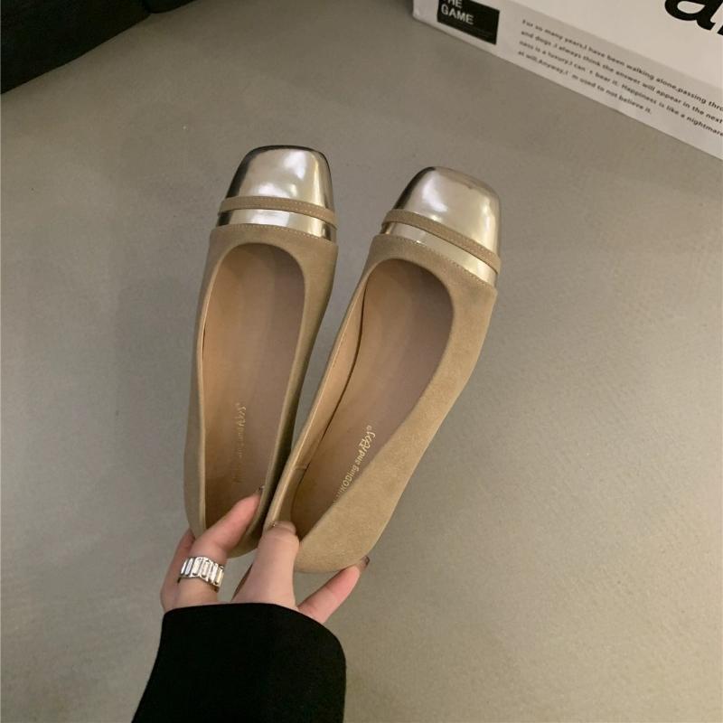 Модные женские туфли-лодочки на массивном каблуке с квадратным носком, слипоны, офисные туфли для леди, металлический средний каблук, туфли для платья