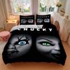 3pcs Bride of Chucky Printed Duvet Cover Set (1 * Cover+2 * Pillowcase, Without Core), Suitable for Home Bedroom, Guest Room, Dormitory Decoratio