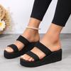 Black Platform Sandals Women Summer Shoes  Fashion Open Toe Wedge Slippers Woman Casual Outdoor Comfortable Shoes Large Size