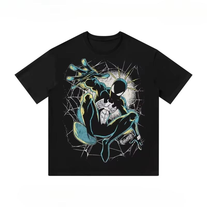 2026 new genuine new Venom SpiderUnisex cartooninspired print highquality oversized loose top