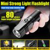 Mini Flashlight XHP70 LED USB C Rechargeable Battery Flashlight 3000MAH Powerful Torch Ultra Bright Long-range Portable Mini