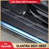 Автомобильная наклейка на порог из углеродного волокна для HYUNDAI ELANTRA 2021-2023 Декоративные аксессуары для интерьера, защищающие от царапин