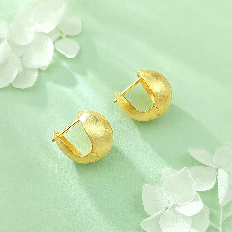 Серьги-гвоздики из стерлингового серебра S925, матовые, с текстурой - Женский простой дизайн, роскошный, европейский и американский стиль