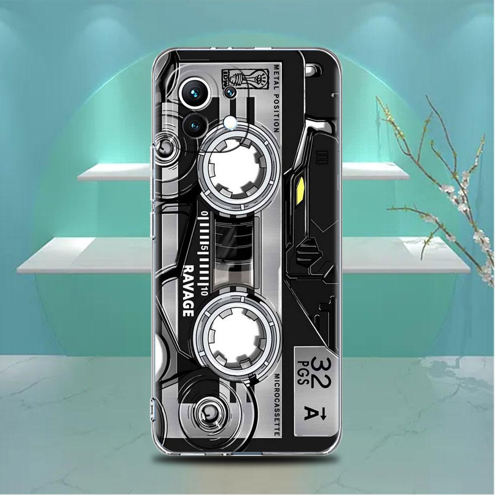 Прозрачный чехол для Xiaomi Mi Poco X3 NFC M3 Pro F3 F1 11 Lite 12 Note 10 11T 9T, чехол для телефона, винтажная кассета в стиле ретро