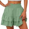 Women's Summer High Waist Ruffle Skirt Cute Flowy Skirt Casual Comfort Wrap Beach Pleated Skirt