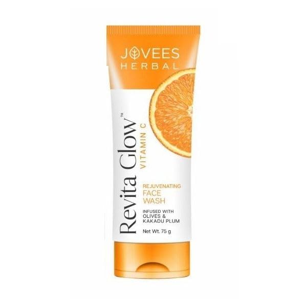 Jovees Herbal Revita Glow Vitamin C Face Wash 75g Pack Of 1 for Glowing Brightening Hydrated Skin