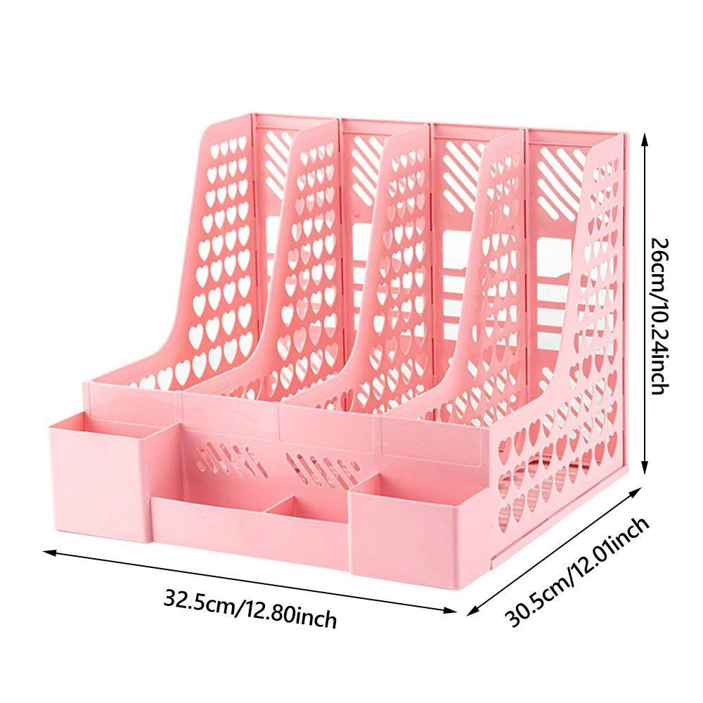 Removable Desktop File Storage Box Book Stand File Column Dormitory Desk Book Clip Bookshelf Compartments Student Book Stand