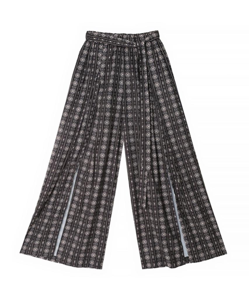 VIKINI VENDER Ethnic Slit Long Pants - Black