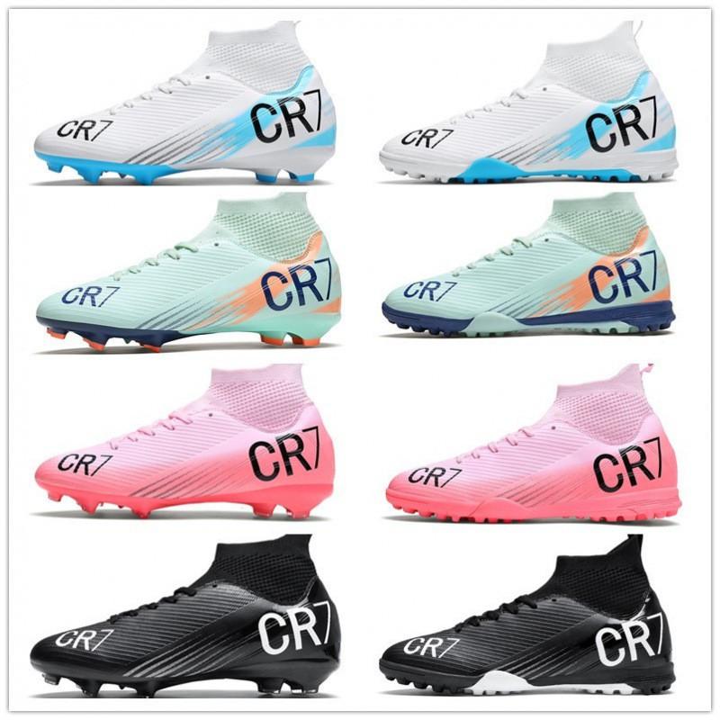 High-Cut Football Cleats Men Women Training On Artificial Turf Lightweight TPR Sole Soccer Shoes