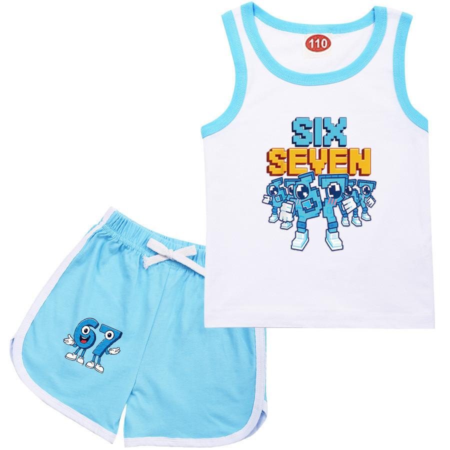 9193 Детские Украсть Мозговую Гниль 67 Принт Топ Брюки Спортивный Костюм Комплекты