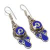 Lapis Lazuli Gemstone Handmade Jewelry Earring 2.36" Q7d80