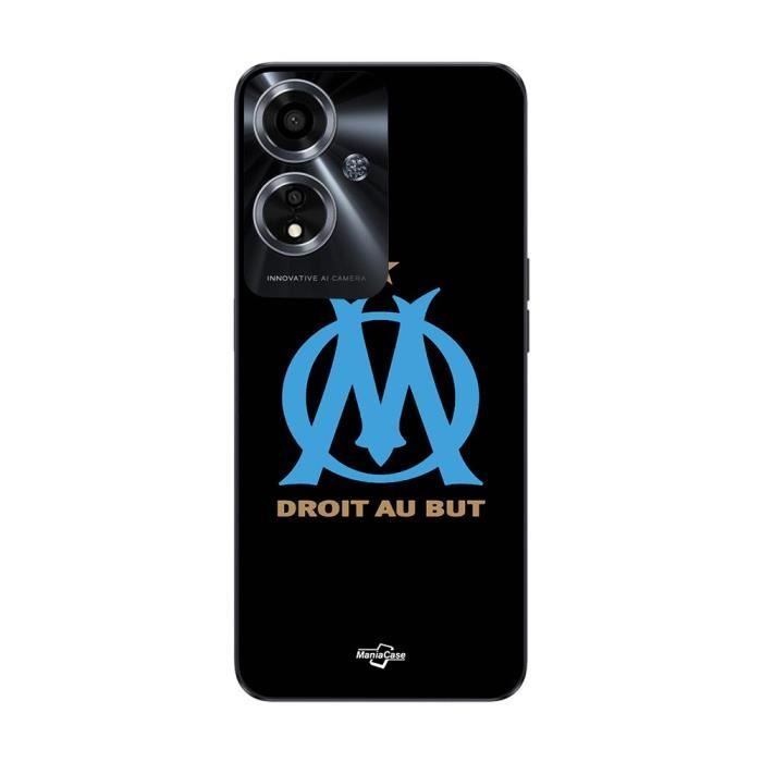 Coque - MANIACASE - Oppo A59 5G - Logo OM Olympique de Marseille - Souple - Noir