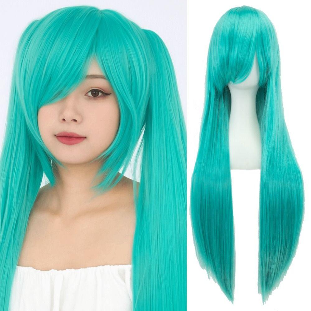 Layered Long Synthetic Hair 80cm Anime Straight Hairpiece Halloween Cosplay Wigs Cosplay Party