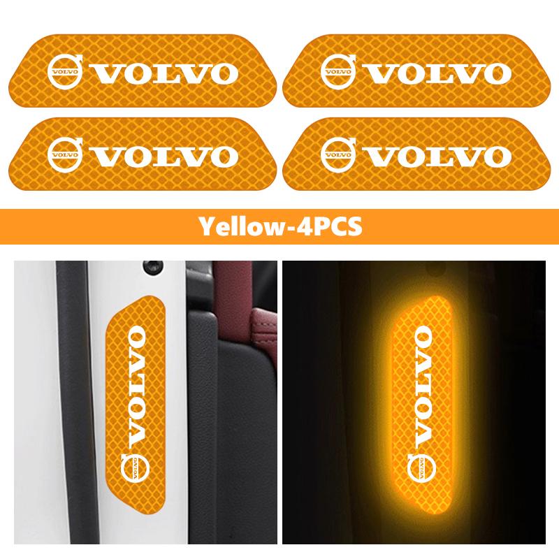 4pcs Car Door Stickers Reflective Warning Auto Door Sticker For Volvo S60 S80 S90 C30 XC40 XC60 XC70 XC90 V40 V60 V90 T6