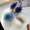 Cloth Camellia Shark Clip French Style Flower Claw Clip Elegant Simulation Flower Hair Claw  Beach
