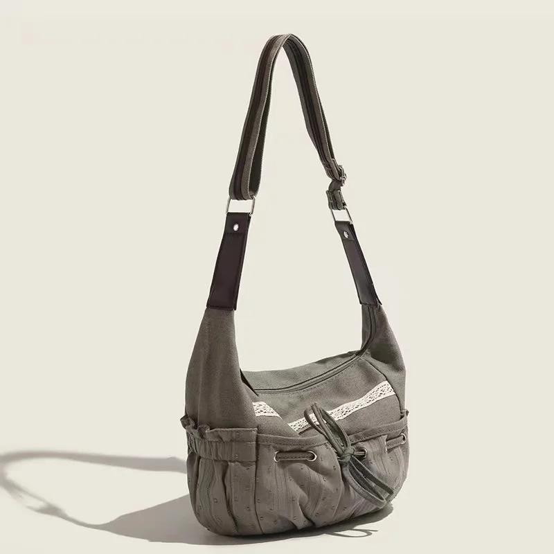 Милые крутые холщовые сумки через плечо с бантом, женские винтажные шикарные повседневные сумки через плечо, женская сумка-мессенджер в стиле ретро Bolsos