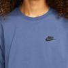 Nike Спортивная одежда, однотонная футболка с круглым вырезом и логотипом, мужские топы Mystic-Deep-Sea-Blue DM6586-410
