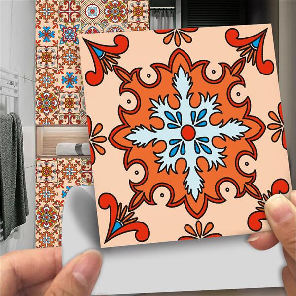 10x10/15x15/20x20/30x30cm PVC Flower Tile Tiles Decals Waterproof Wall Sticker Bathroom Sticker Kitchen Decoration
