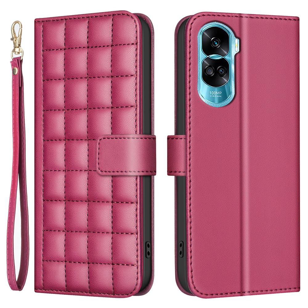For Honor X50i 5G/90 Lite 5G Case Square Grid Pattern Leather Cover