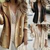 Women's New Fashion Long-Sleeved Casual Suit Collar  Pocket Jacket  Coat Women's  Elegance Commute Jacket