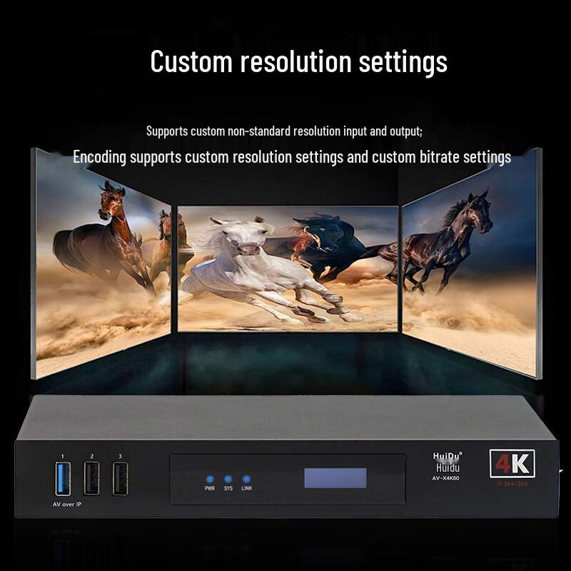Huidu AV-X4K60 Professional Distributed KVM Encoder/Decoder for Conference Systems (CN version)