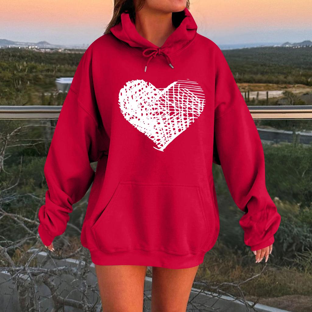 Женский свободный удобный повседневный модный свитшот с капюшоном и длинными рукавами с принтом персонажа