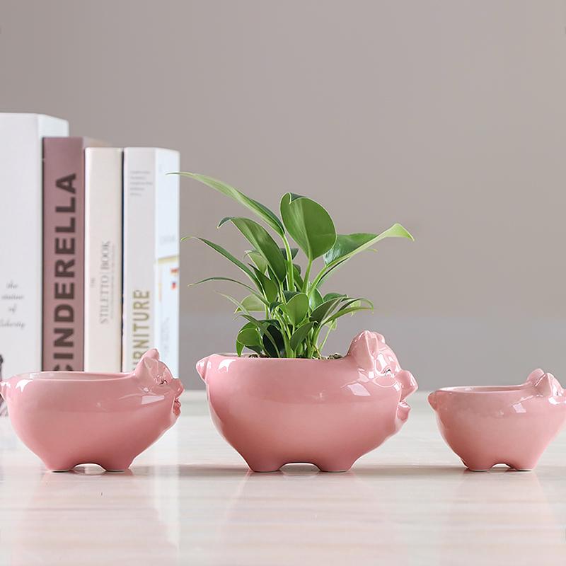1 шт., украшение в виде свиньи, вырезанный цветочный горшок, S/M/L, цветочный горшок, садовые принадлежности, горшок для суккулентных растений, керамический