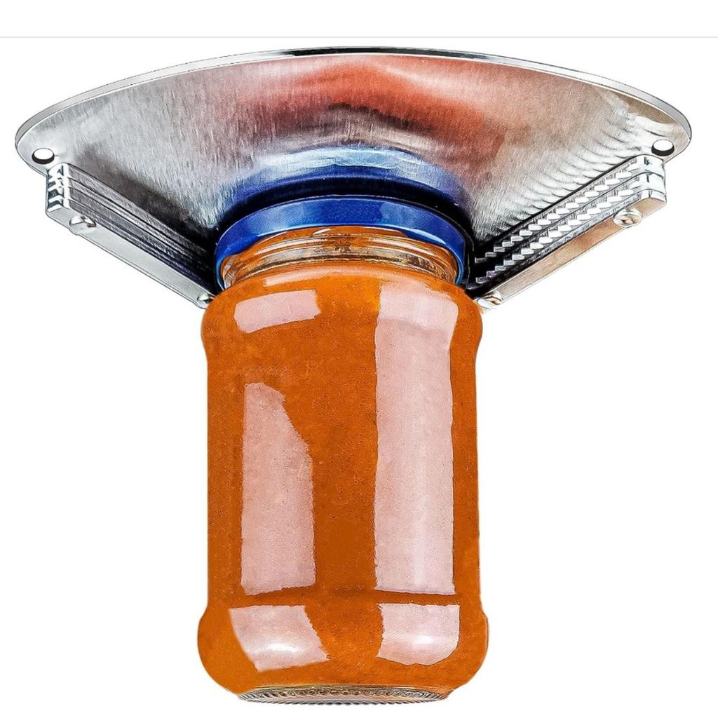 Stainless Steel Under Cabinet Can Opener, Universal Jar Opener, Smooth Edge Automatic Bottle Cap Remover, Easy Install Stainless Steel Jar Openers