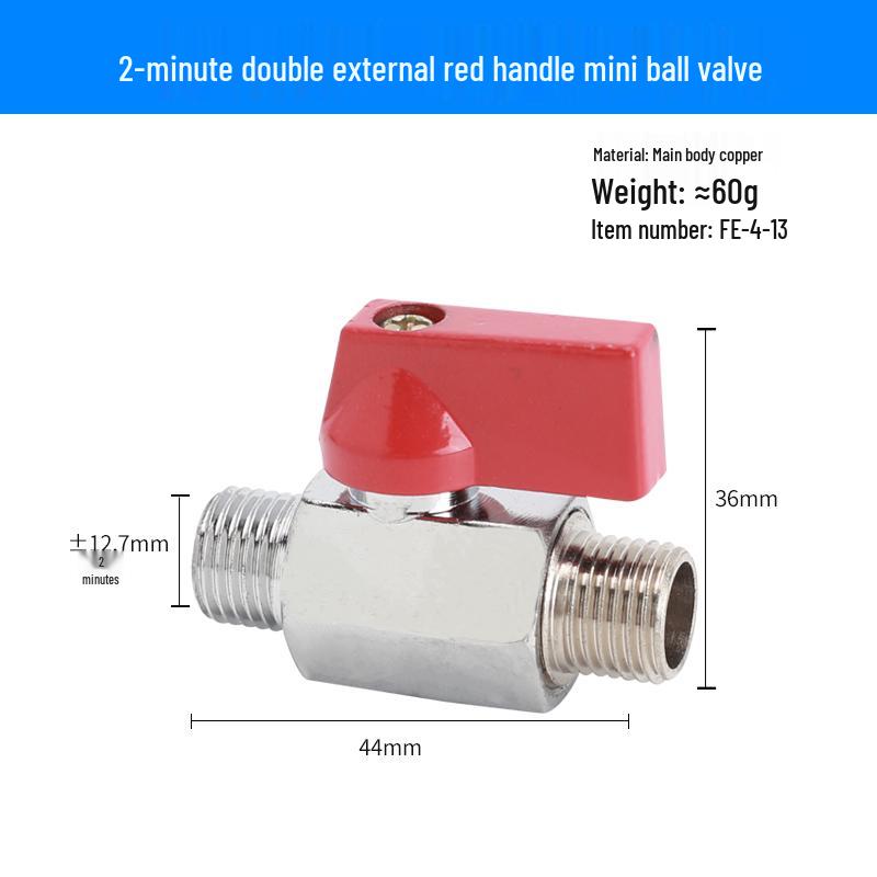 Super Short Mini Brass Ball Valve, 1/8" - 1/2" Thickened Male & Female Valve Switch