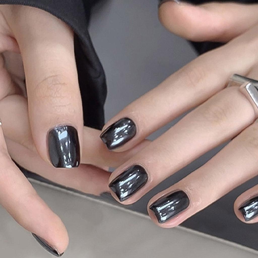 Aurora Mirror Effect Black Nail Powder Long Lasting Scratch Resistant DIY Manicure Glitter For Night Events