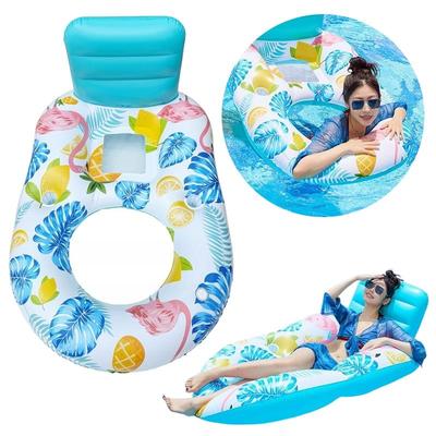 Swimming Mattress Inflatable Water Lounger Turquoise Sunbathing On The Water