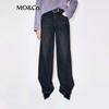 MO&Co. Women's Patchwork Wide-Leg Jeans