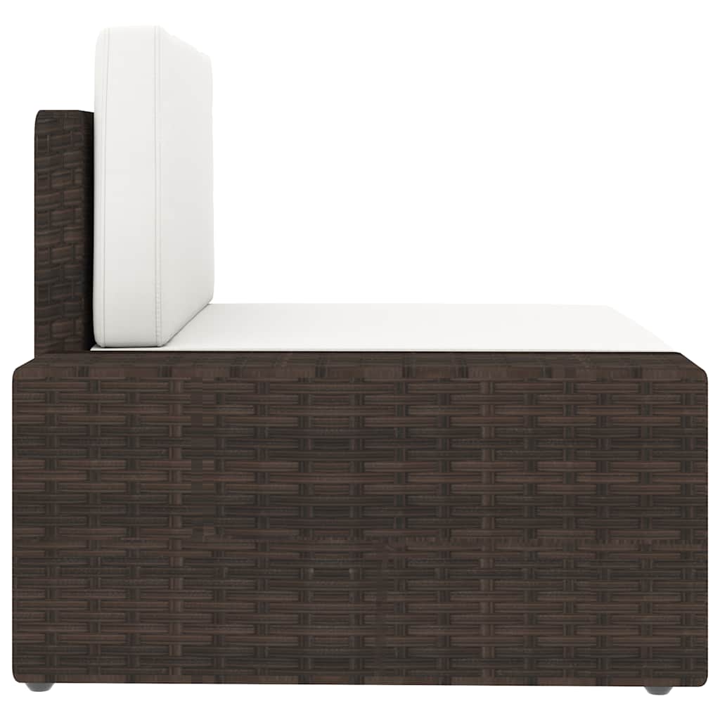 4 Piece Garden Lounge Set Poly Rattan Brown