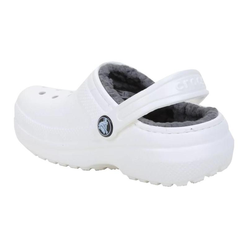 Crocs Classic Lined Casual & Comfortable Warm Kids' Slippers White Grey Kids' Style