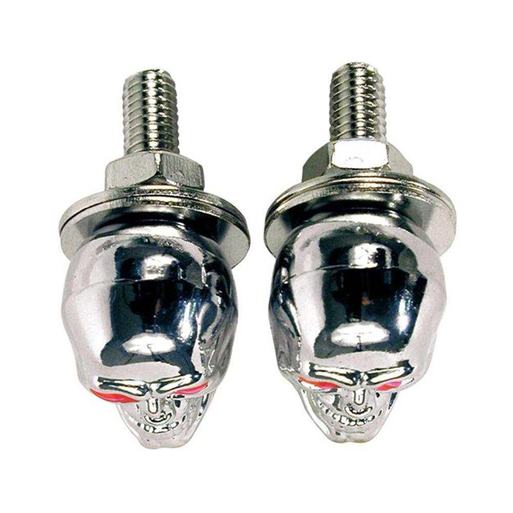 4Pcs 3D Skeleton Motorcycle License Plate Screw Fasteners