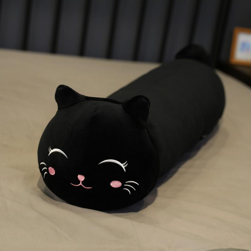 25-100cm Giant Cute Soft Cat Plush Sleep Pillow Cushion Kawaii White Black Brown Cat Soft Plush Toys Kids Children Gift