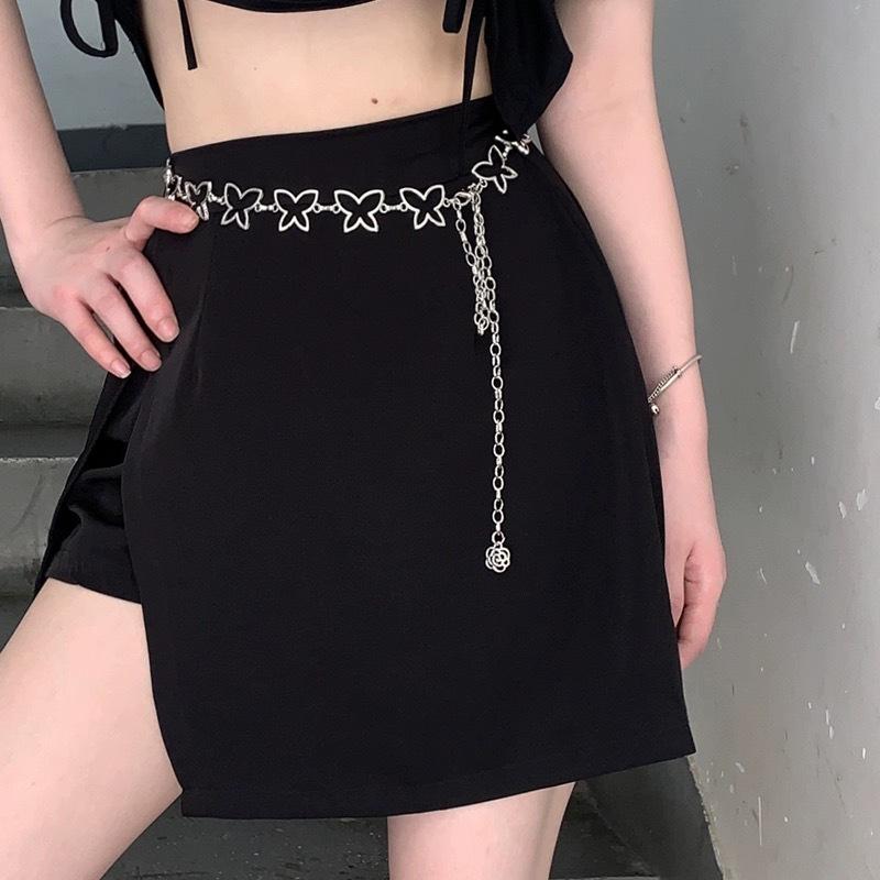 Metal Waist Chain Accessories Dress Spice Girl Xiaoxiangfeng Simple Butterfly Thin Belt Summer
