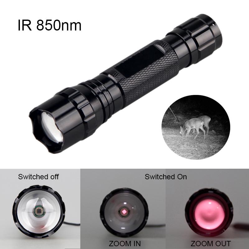 5W IR 850nm Professional Night Vision Hunting Torch Tactical Infrared Radiation Zoomable Outdoor Linterna Waterproof Flashlight