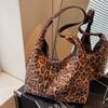 Сумка-тоут с контрастным леопардовым принтом в стиле ретро, женская, повседневная, большая вместительная сумка через плечо, сумка под мышкой
