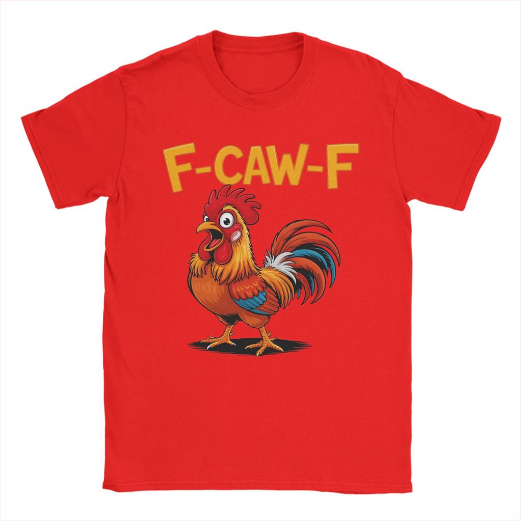 Смешная курица F-Caw-F Chicken FCAWF Chicken Мем Футболка Летняя Хлопковые Футболки Для Мужчин Популярная Футболка С Коротким Рукавом Y2K Повседневные Топы