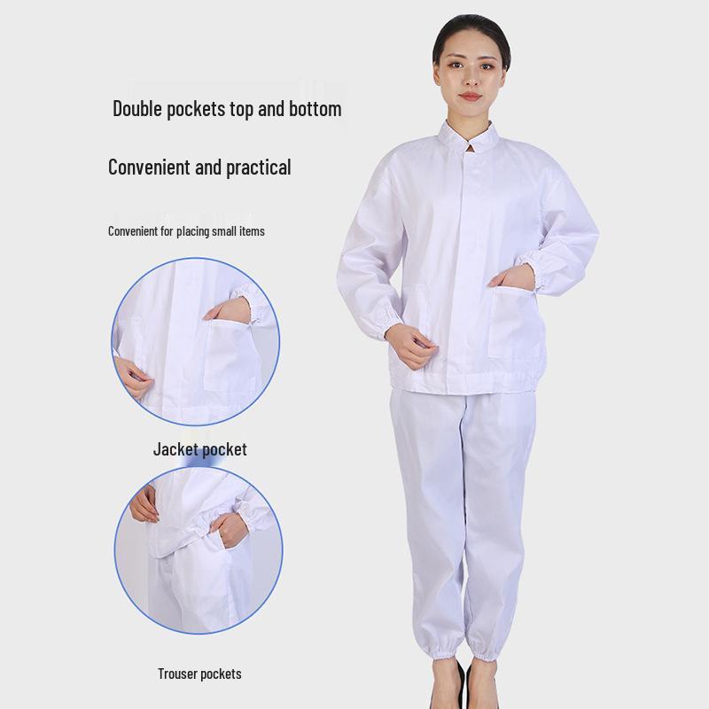Унисекс Комплект Рабочей Одежды для Чистых Помещений с Длинным Рукавом с Принтом и Вышитым Логотипом для Гигиены Пищевой Промышленности