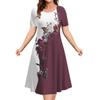 2025 New Women‘s Dresses 3d Flowers Pattern Short Sleeve Dress Casual Fashion Summer Lady Loose Vacation Dresses