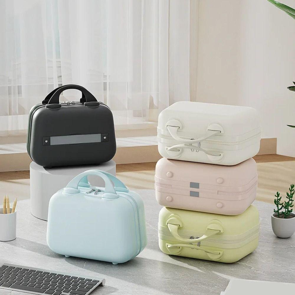 Square Box 14-inch Cosmetic Cases Storage Toiletry Box Makeup Case Solid Color Suitcase  Outdoor