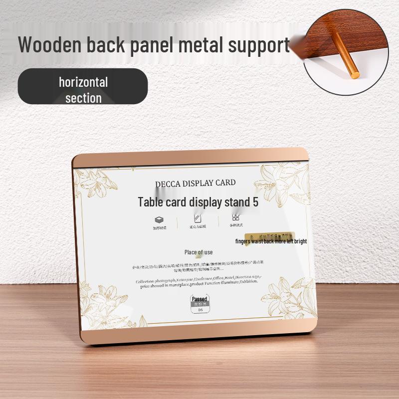 Acrylic A4 Table Card Display Stand for Menus & Ads