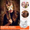 Набор для маски своими руками Пустая маска кошки с плюшевым искусственным мехом Сетчатая маска для глаз Для рукоделия Маскарадная маска Декор для дня рождения, Хэллоуина
