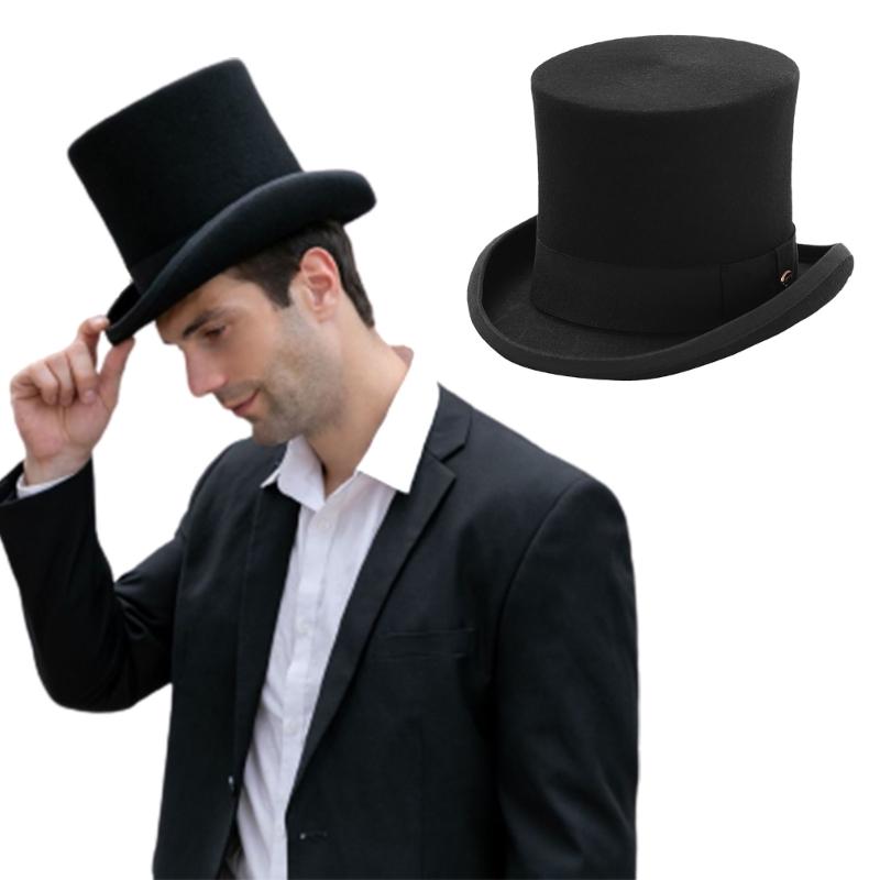 Adult Trilby Hat Breathable British Style Flat Top Hat Adult Festival Party Festival Formal Gathering Fedoras Hat