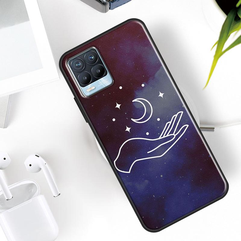 Hand Holding Moon Finger Heart Case For Realme 15 11 12 13 14 Pro Plus C53 C55 C51 C25 C63 C61 C65 C67 C71 C75 GT6 GT7 Pro