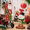 Рождественские настольные деревянные украшения Санта-Клаус Снеговик Гном Красочные буквы Многоразовые твердые деревянные праздничные украшения для стола Праздничные принадлежности Подарок
